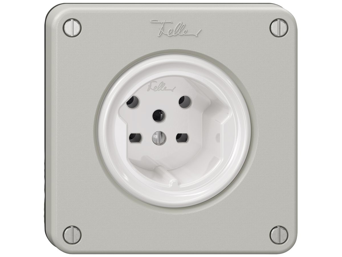 Steckdose NEVO SNAPFIX® 1×T15 10A 440V 87×87×31mm IP21 lgu