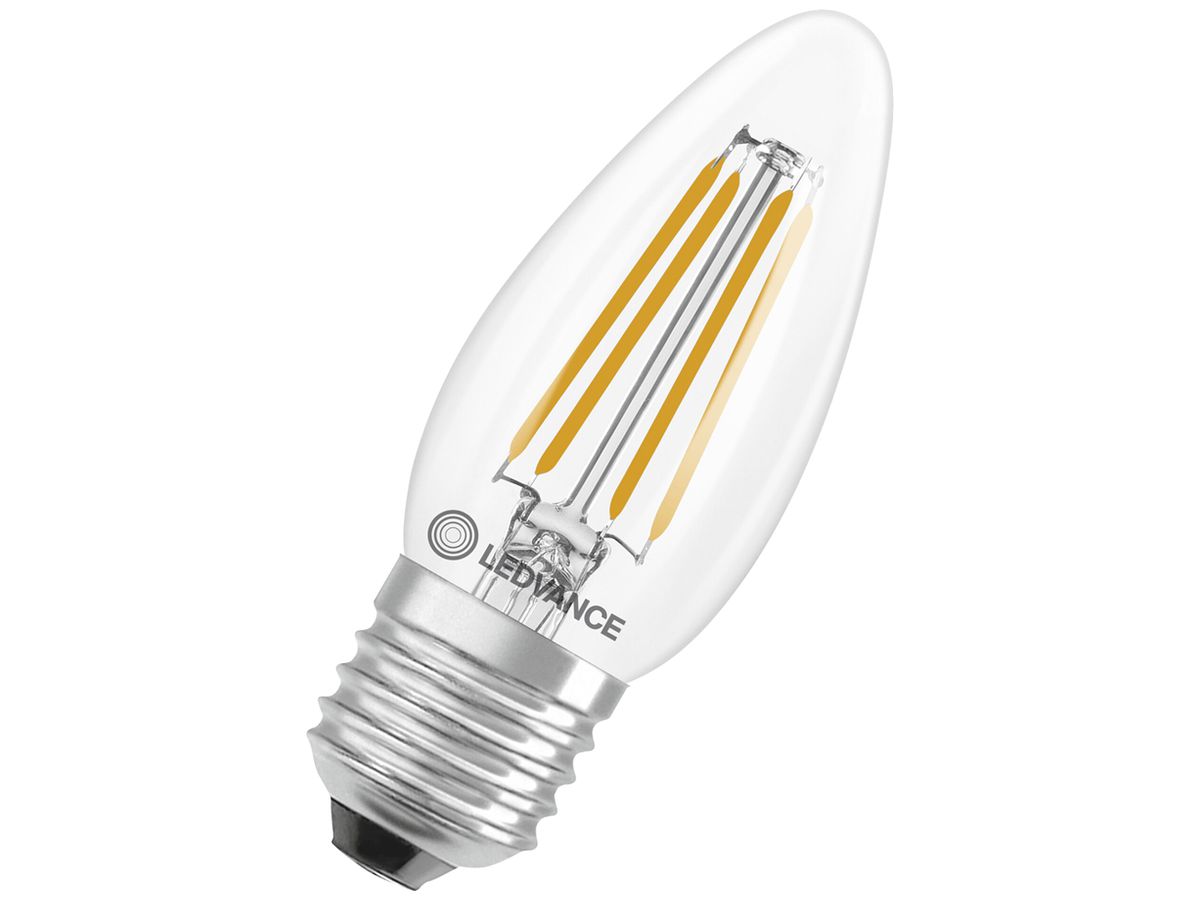 LED-Lampe LEDVANCE CLASSIC B E27 3.4W 470lm 827 B10.5 klar Ø35×92mm