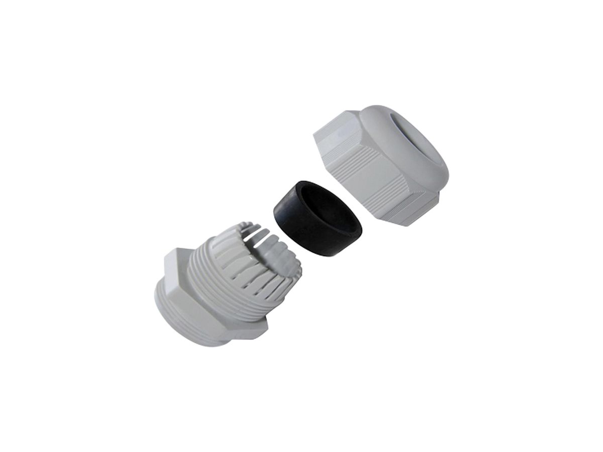 Kabelverschraubung PLICA-TEC, M12 für Kabel Ø2.5…6.5mm 15mm PA IP68 lichtgrau
