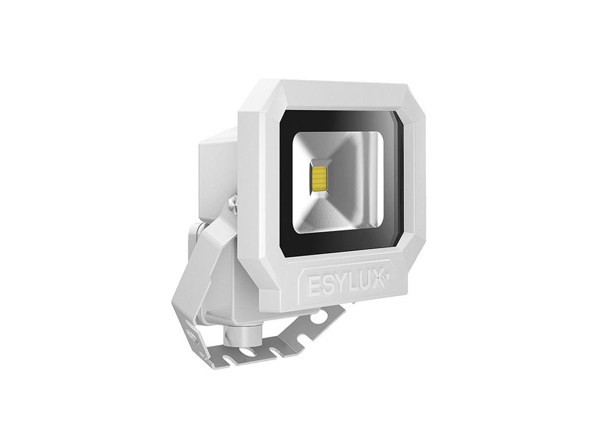 LED-Strahler ESYLUX OFL SUN, 10W 3000K 800lm 133×75×150mm IP65, weiss