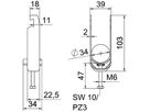 Schnellverleger BET 2056 U-Fuss Kunststoff 28…34mm 2×Kabel Stahl tfZn