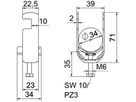 Schnellverleger BET 2056 F-Fuss Kunststoff 46…52mm 1×Kabel Stahl tfZn