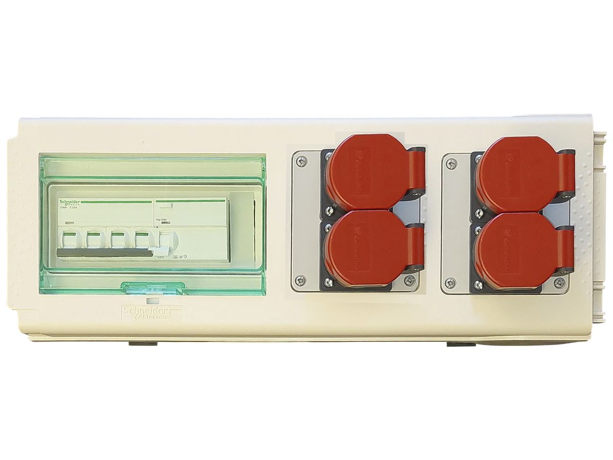 Abgangskasten Canalis KNB 32A mit FI/LS C16A 30mA 10kA 2×(2×T25) 3L+N+PE