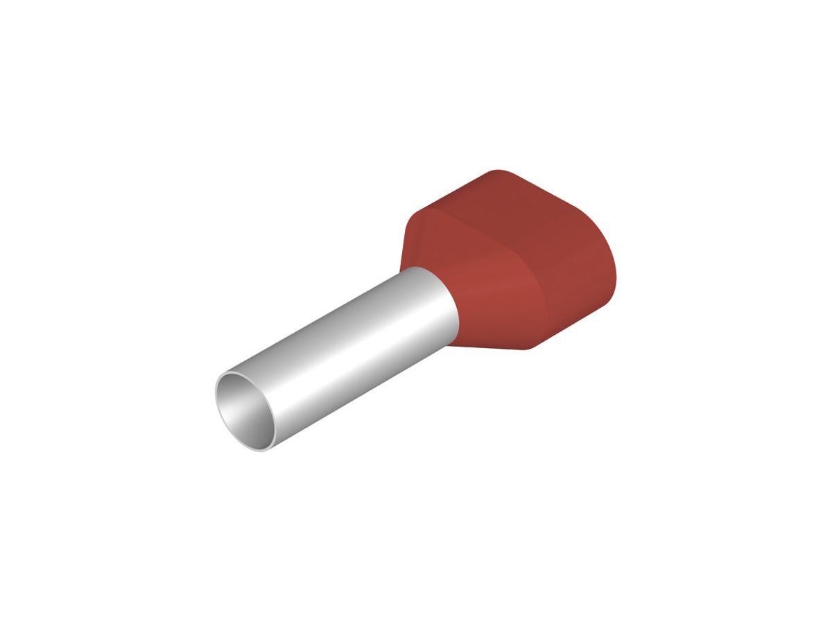 Zwillings-Aderendhülse Weidmüller H isoliert 2×10mm² 16mm rot DIN lose
