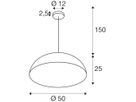 Pendelleuchte SLV FORCHINI M 50 E27 1×40W DIM Ø500mm schwarz/gold