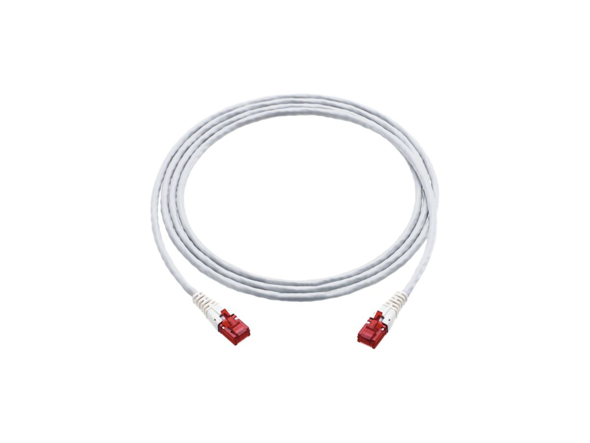 Patchkabel R&M Kat.6a, U-UTP 2×RJ45/u, halogenfrei 12.5m, grau