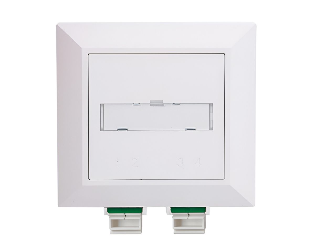 AP-FTTH OTO Anschlussdose ZT PYRAMID ws - 2x LC/APC Kupplung mit Befestigunsplatte