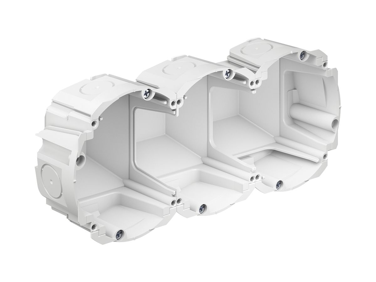 Hohlwanddose AGRO Quickbox H1 3×1 Ø83mm halogenfrei weiss