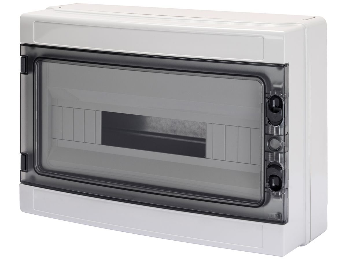 AP-Kleinverteiler Gewiss 68 ACS 1-reihig 18TE Tür IP65 410×285×140mm