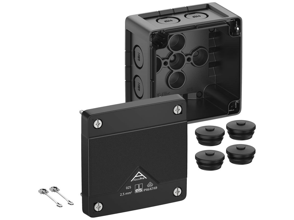 AP-Abzweigdose Spelsberg Abox Pro 025-L/sw 92×92×60mm IP69 sz