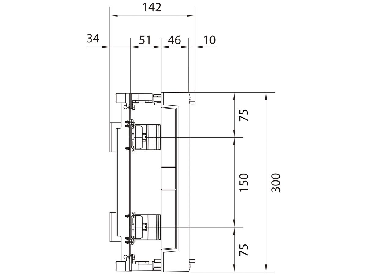 Baustein Hager univers N 300×500mm für Reiheneinbaugeräte 48 PLE