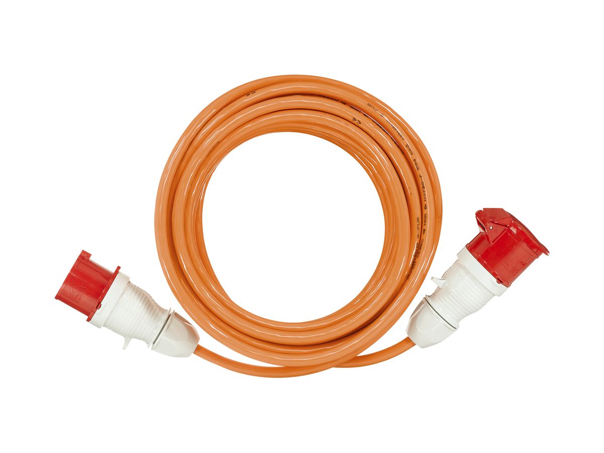 CEE-Verlängerungskabel Demelectric G-PUR 5×6mm² CEE/CEE 32A IP44 orange 20m