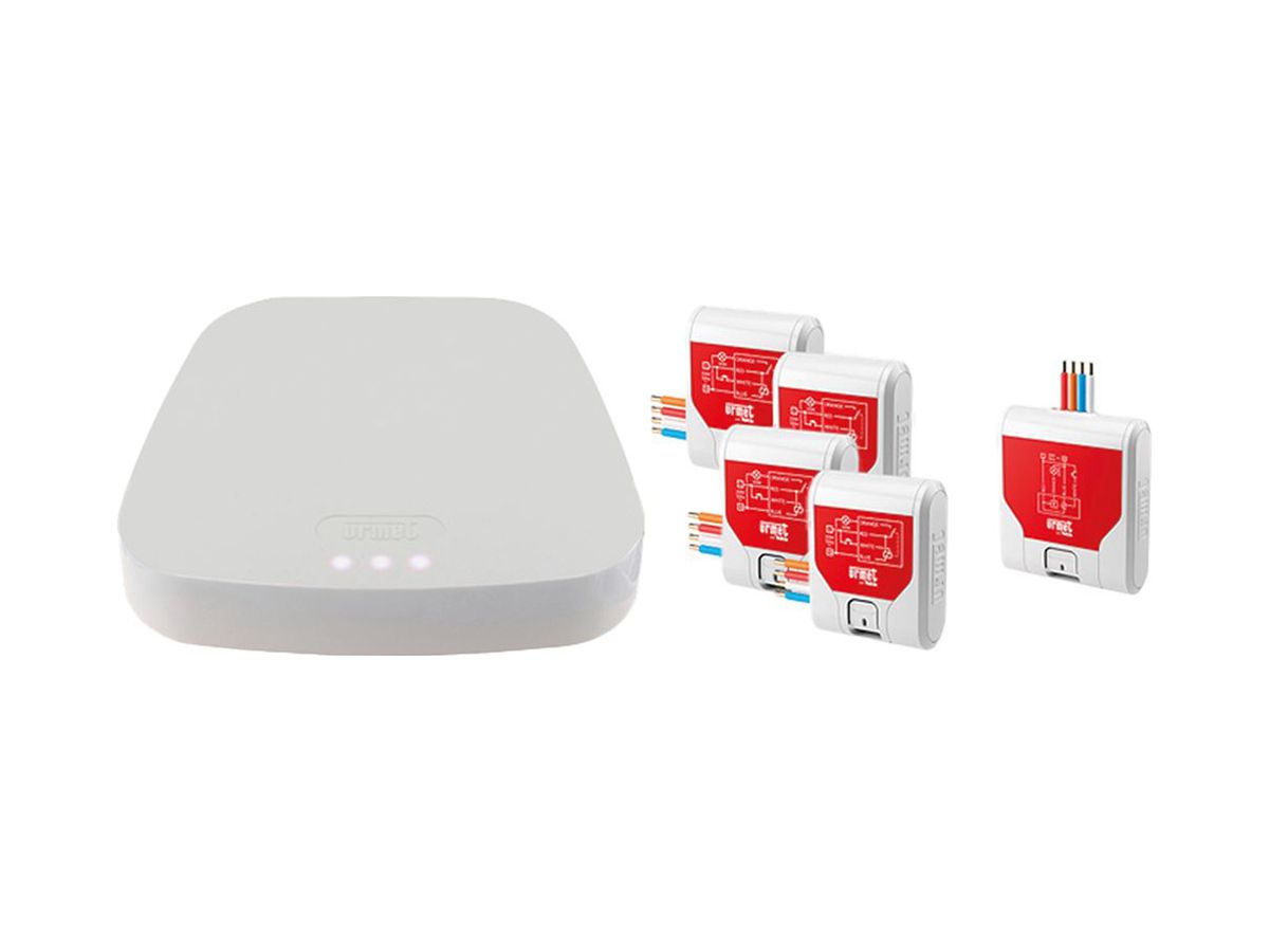 SmartHome-Zentrale-Set Urmet GATE-UP KIT 1×GATE-UP 1×MTR500E-UP 4×MTV300E-UP