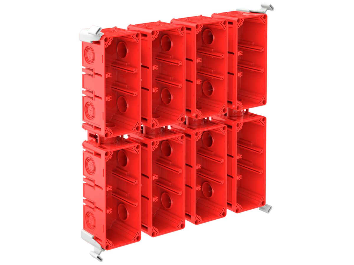 Einlasskasten CRALLO-LEU 378×378×73mm 4×4 Halogenfrei rot