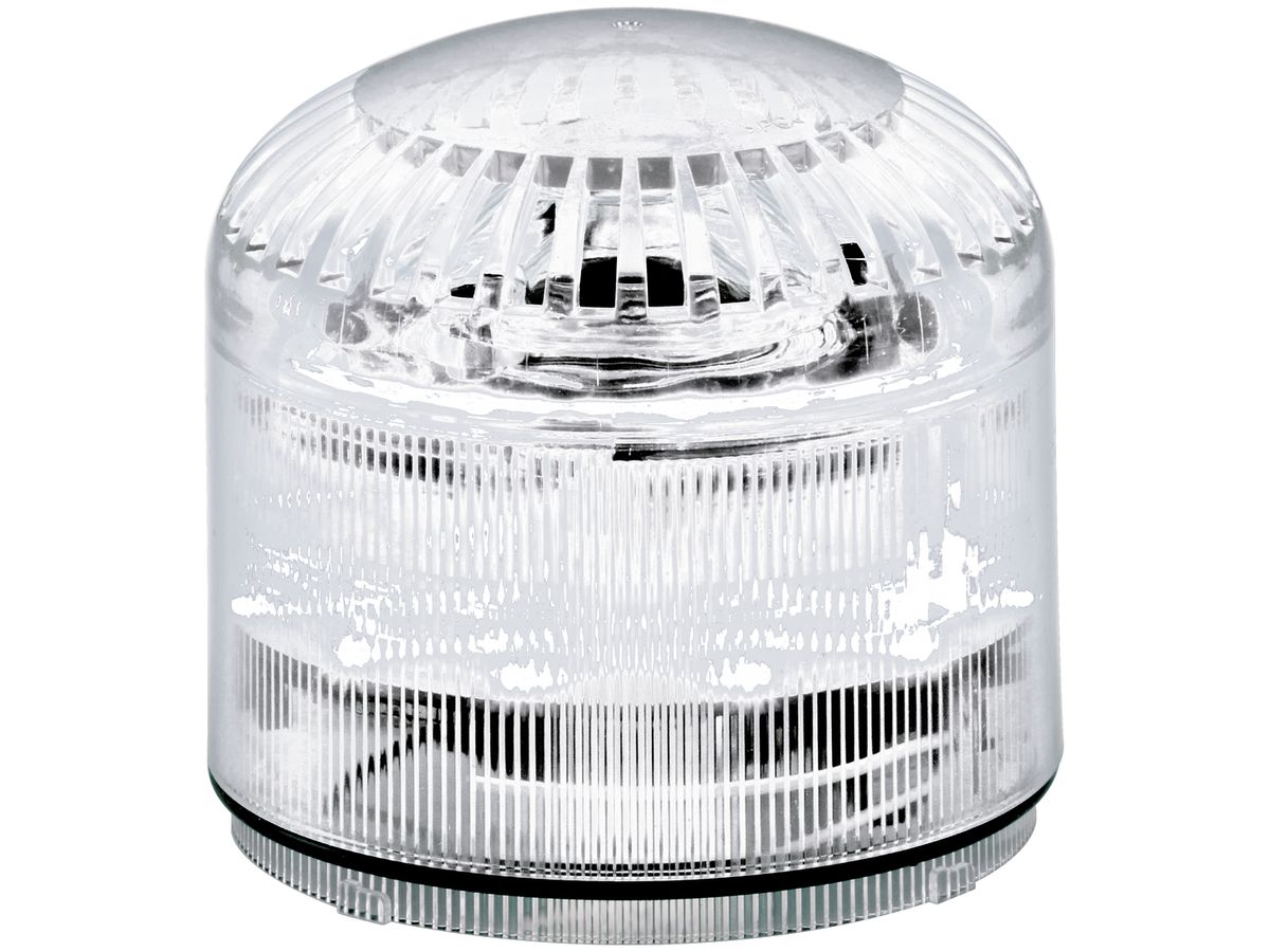 Sirene Hugentobler SIR-E LED M mit Licht, klar, ohne Sockel, IP65, Ø92×87.5mm