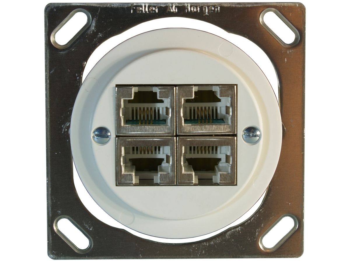 EB-Anschlussdose JK 4×RJ45 getrennt, weiss