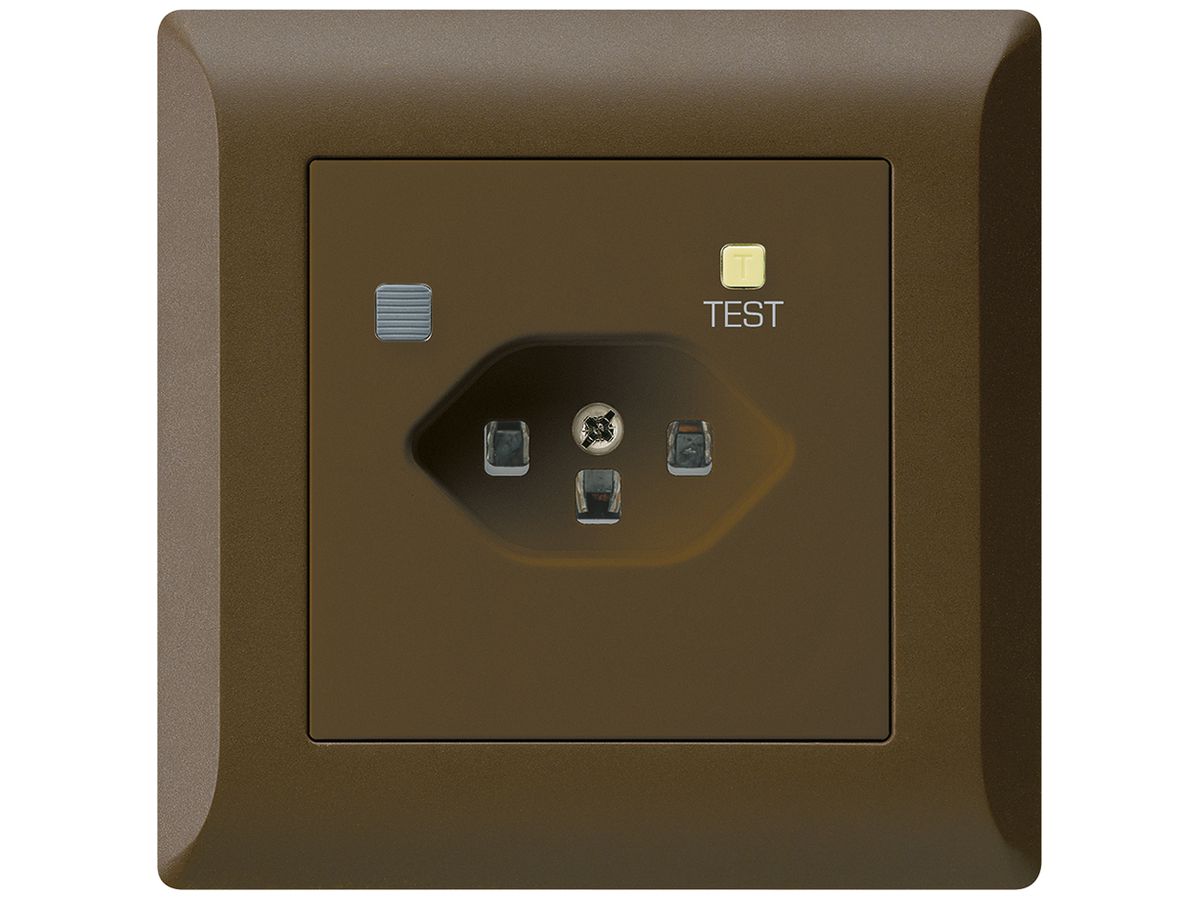 UP-Steckdose KLI T23 FI 30mA braun