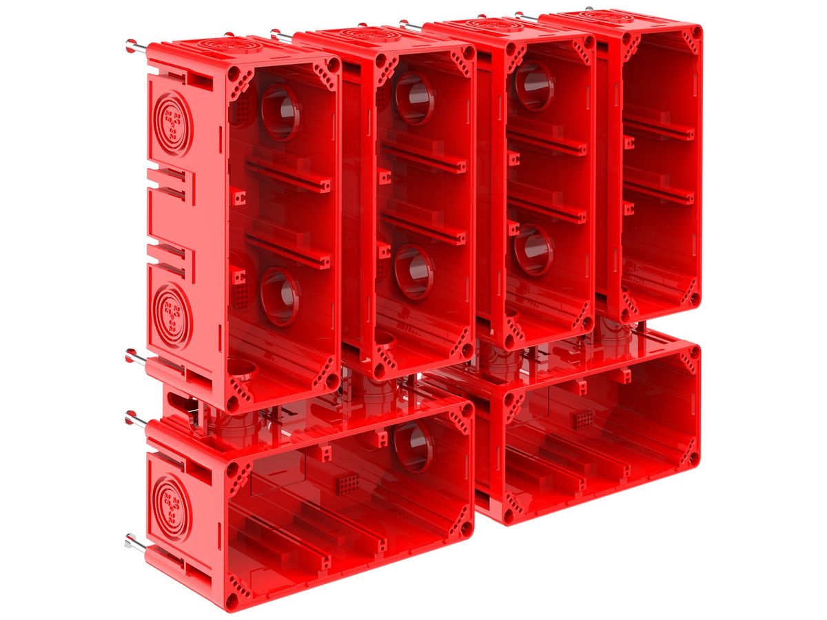 Schalungskasten CRALLO-LEU 378×278×73mm 4×3 Halogenfrei rot