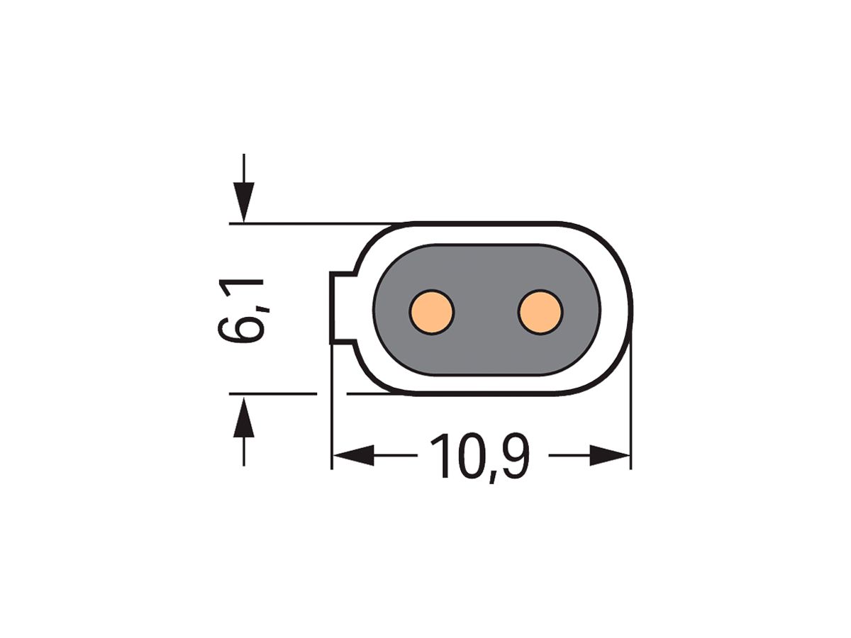 Flachkabel WAGO 2×1.5mm² halogenfrei PA 66 lichtgrau 1m