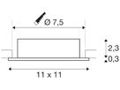 LED-Downlight SLV NEW TRIA 75 XL GU10 1×10W DIM 110×110mm Silber
