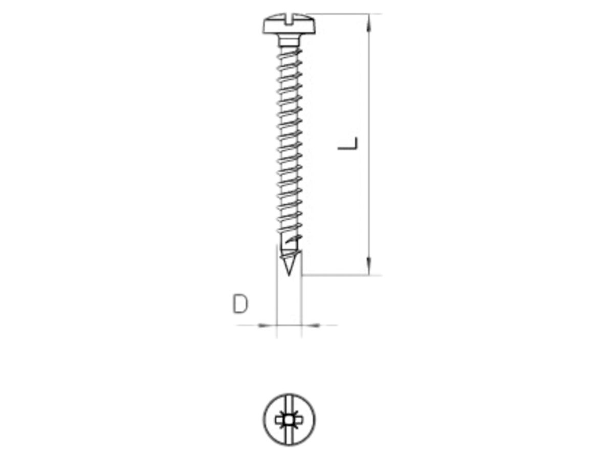 Spezial-Rundkopf-Holzschraube Bettermann 4×25mm verzinkt