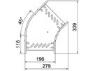 Bogen BET RB 45° 85×200mm Stahl bandverzinkt