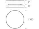 LED-Deckenleuchte EOLED SHIFT4+ 30W 3100lm 3000…4000K DALI Ø450×79mm weiss