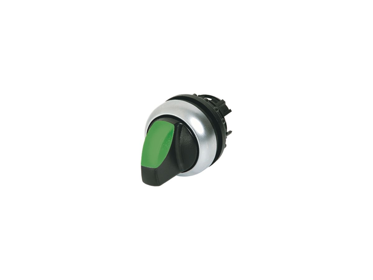 Leucht-Knebelgriff ETN RMQ 2 Stel.rastend schwarz-grün, Ring verchromt