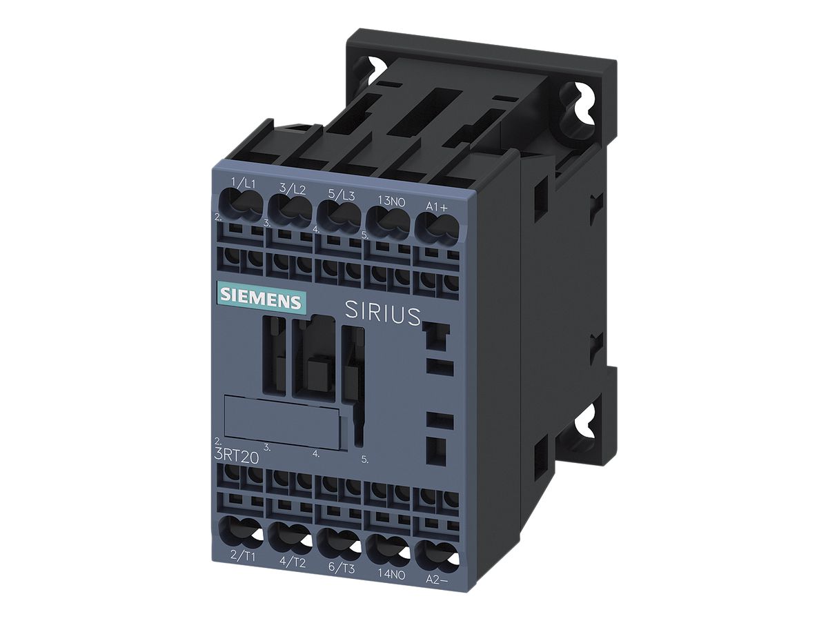 Leistungsschütz Siemens SIRIUS 3RT2 24VDC 3P 12A +1S Federzugklemmen