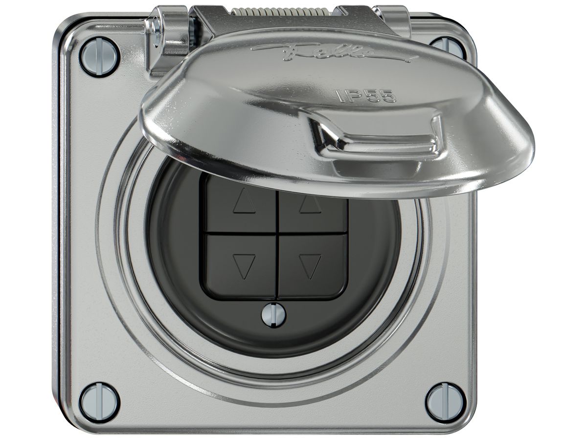 UP-Storentaster ELEMENT 1P 4 Tasten mit Deckel aluminium