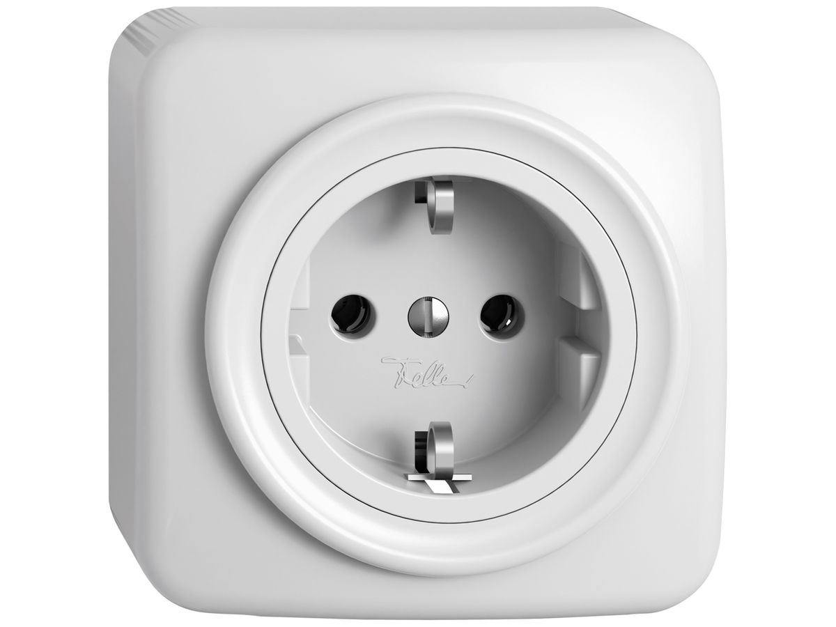 AP-Steckdose STANDARDdue SNAPFIX® SCHUKO 16A 230V 76×76mm weiss
