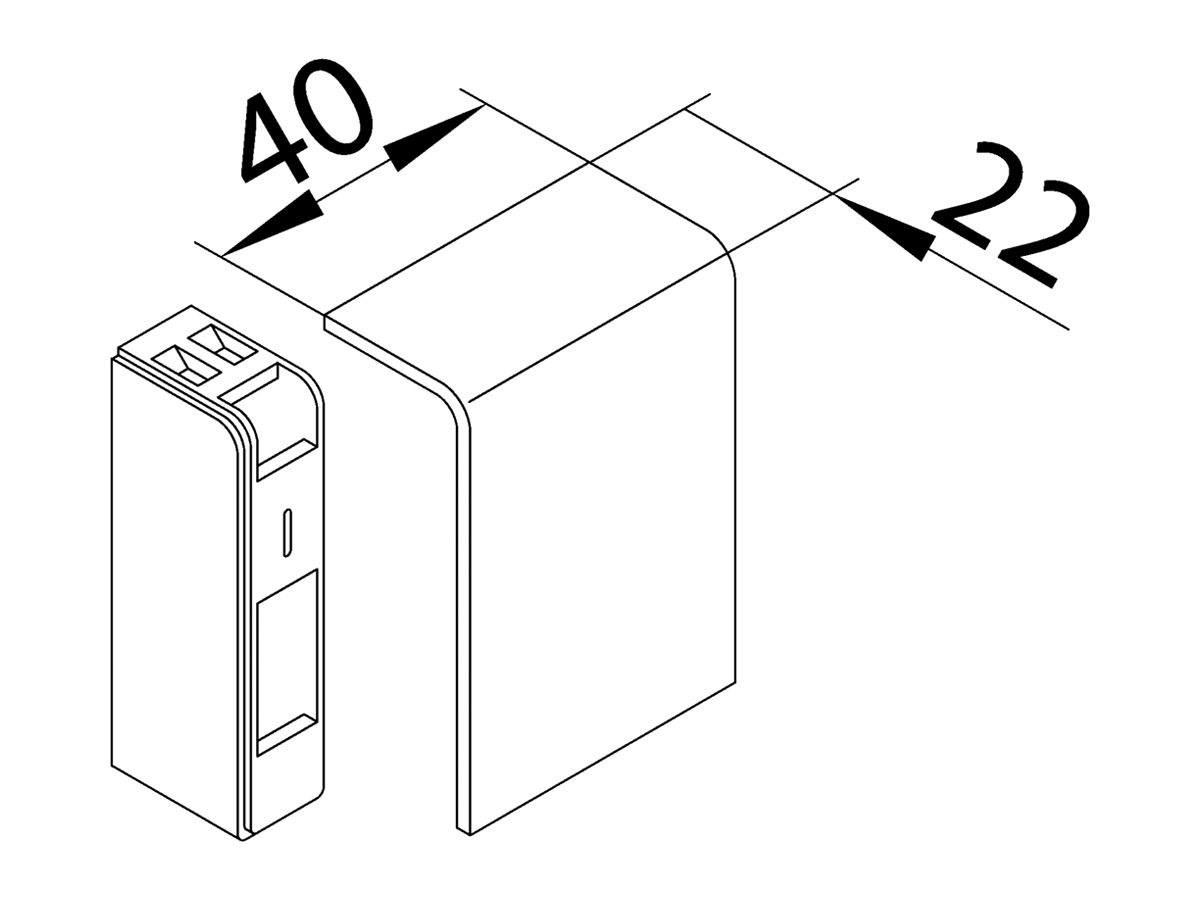 Endstück Hager für SL20055 Dekor alu