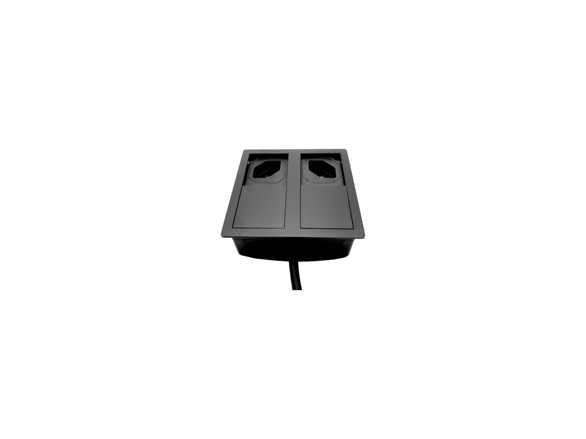 EB- oder UP-Steckdose 2×Typ 13 Karch VersaHIT, mit Kabel, schwarz matt
