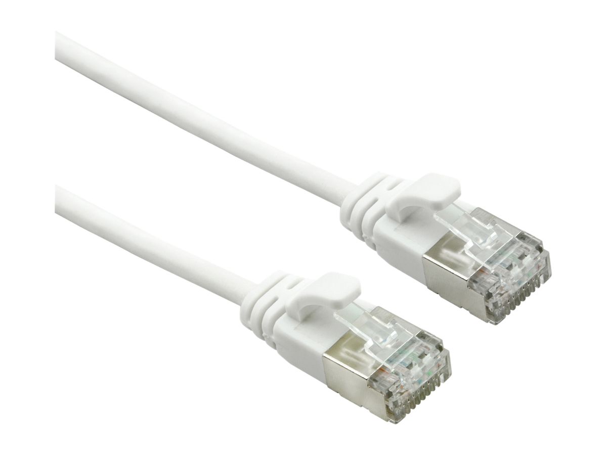 Patchkabel RJ45 ROLINE Slim 5m weiss U-FTP Kat.7 LSOH Kl. F 10GB