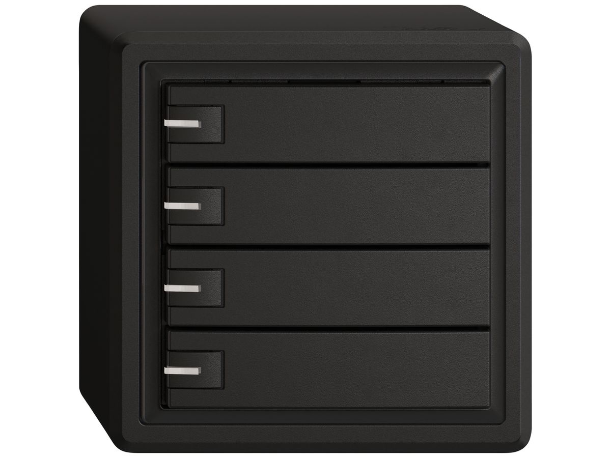 AP-KNX-Taster RGB EDIZIO.liv SNAPFIX® Temperaturfüh.RGB-LED 4×T 1-Tbed.sz