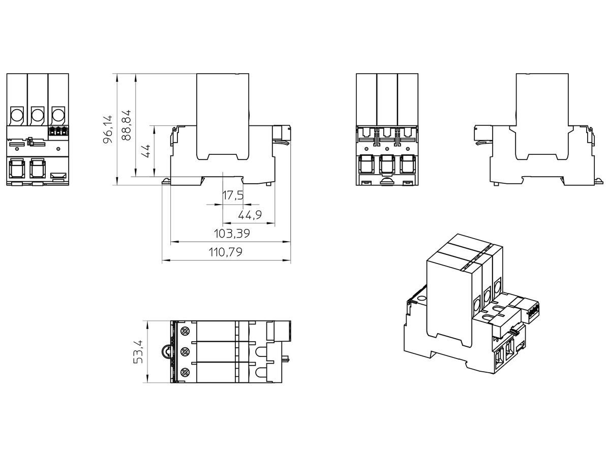 Kombiableiter PX FLASHTRAB TN/TN-C 4P 415V 25kA 1.5kV 3 TE