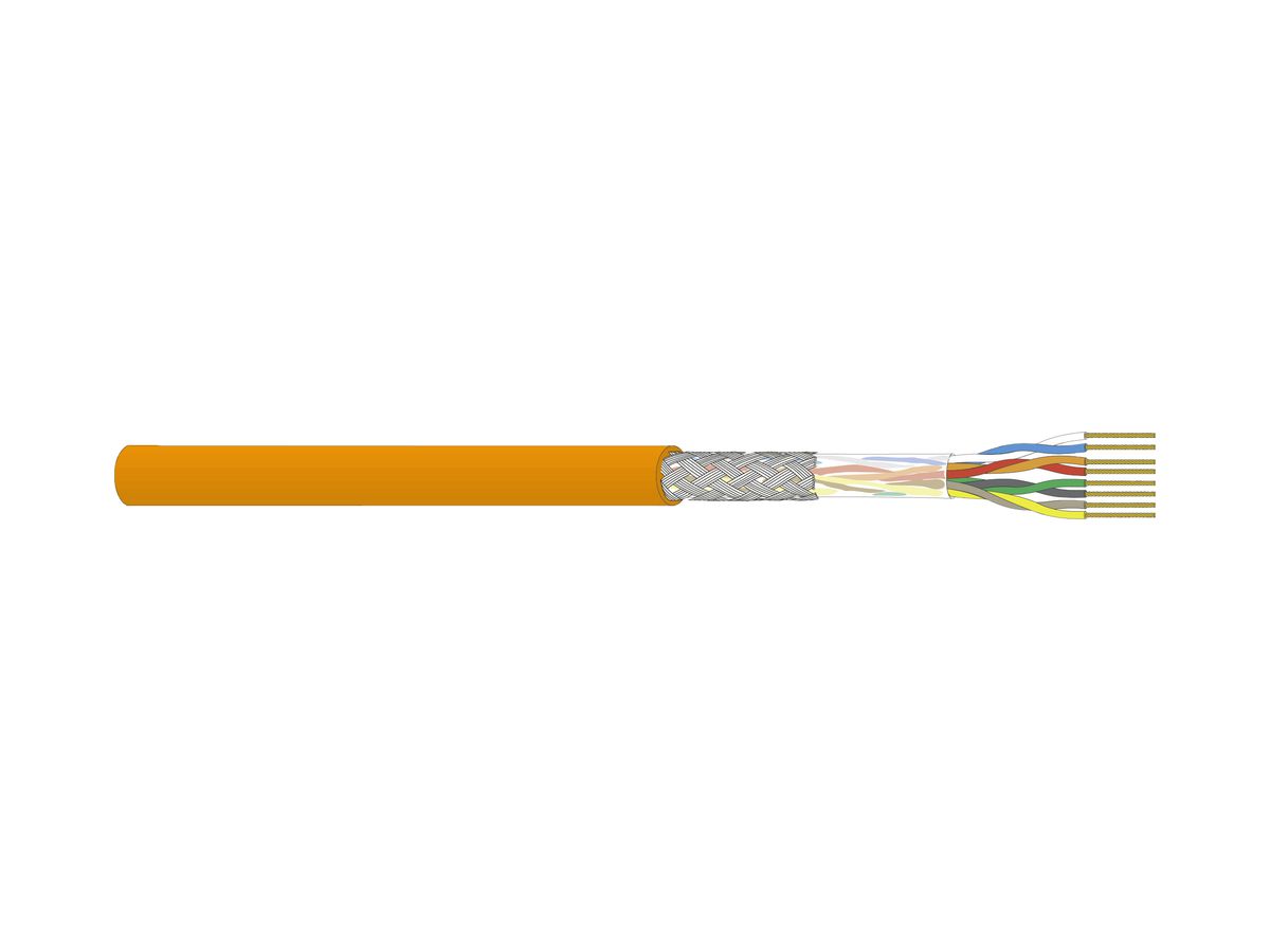 Datenkabel Dätwyler CU 5502 4P flex S/UTP, Kat.5e LSZH Dca 1000m orange