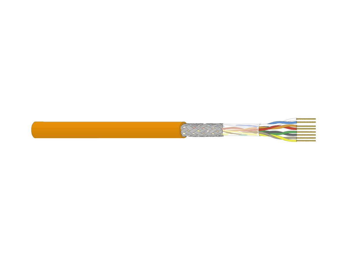 Datenkabel Dätwyler CU 5502 4P flex S/UTP, Kat.5e LS0H Dca 1000m orange