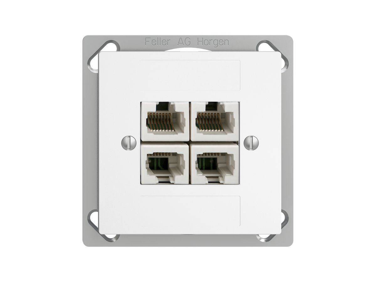 EB-Dose 4×RJ45/u 4P getr. EDIZIOdue weiss ITplus