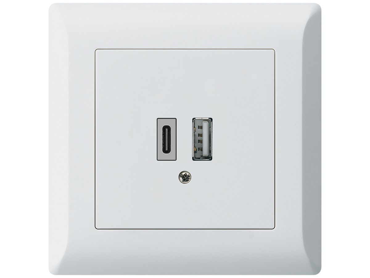 UP-USB-Ladesteckdose kallysto.line 18W PD 1×Typ A+1×Typ C weiss