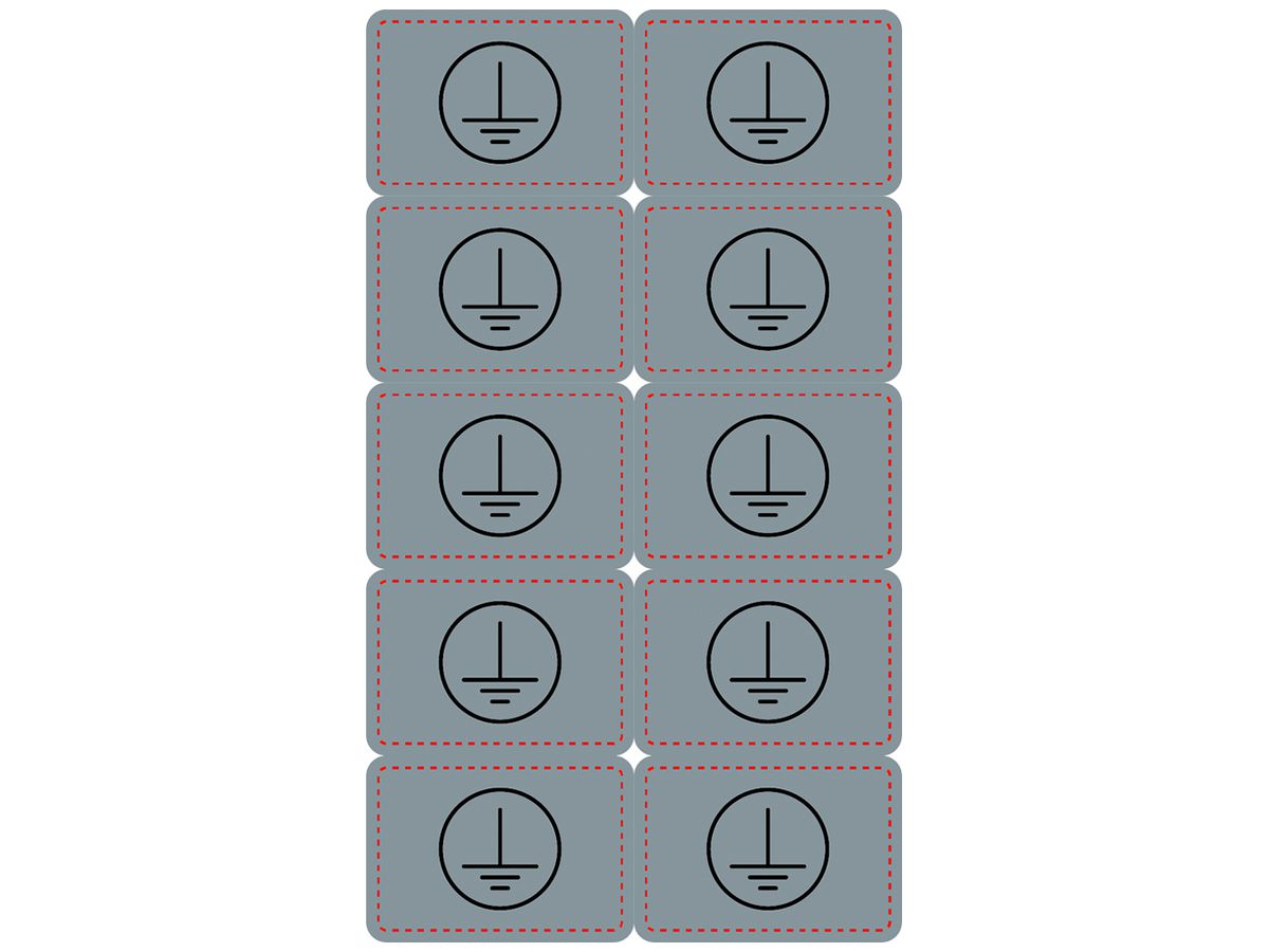 Warnaufkleber Erdung 30×20mm selbstklebend silber 10 Stück