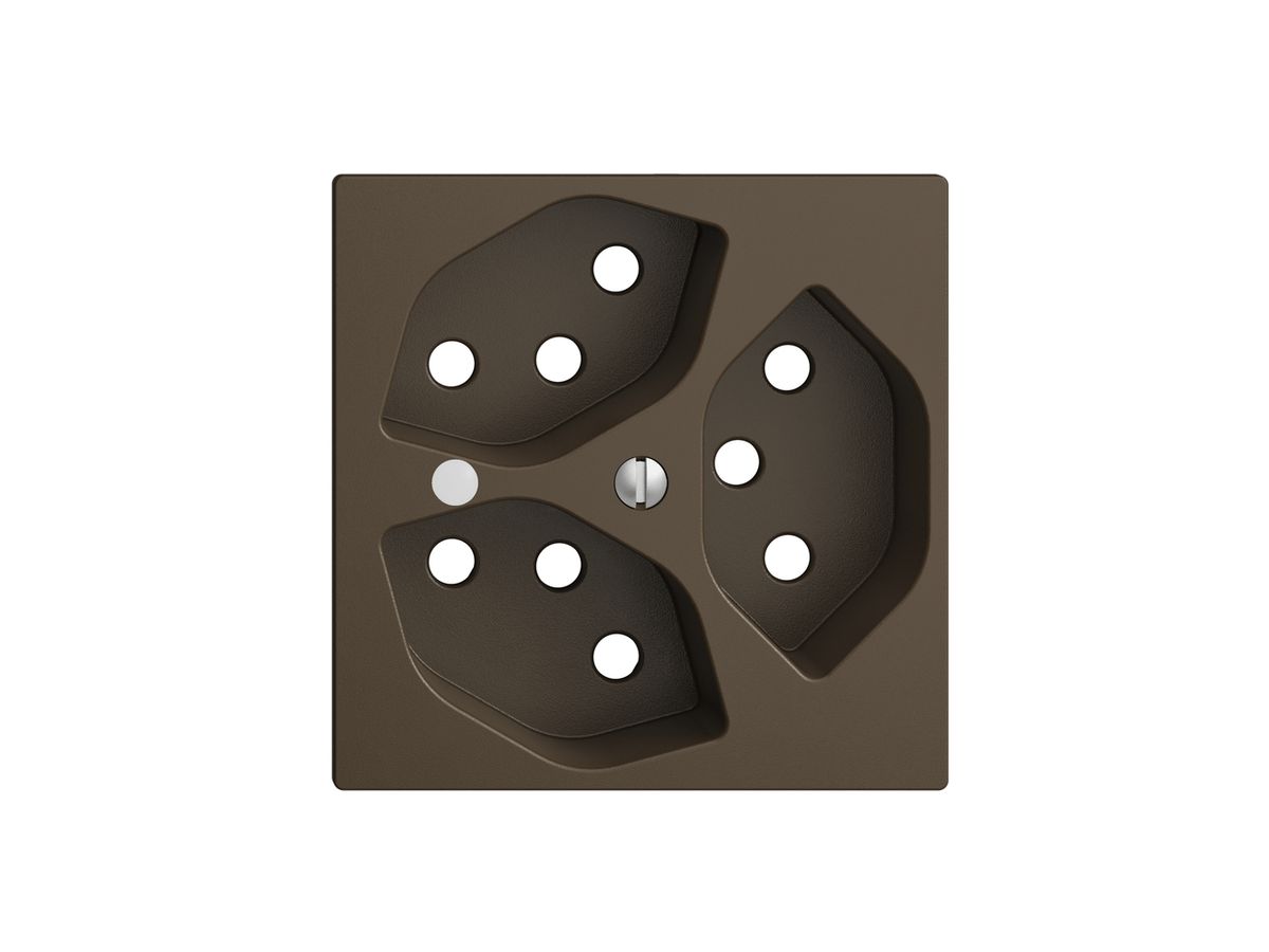 Frontset coffee 60×60mm 3×T13 EDIZIOdue mit Linse