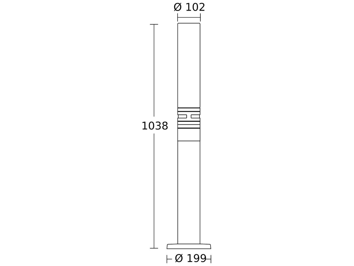 Pollerleuchte Steinel GL 60 E27 mit LED-Leuchtmittel 8.6W 812lm 3000K IP44 ws