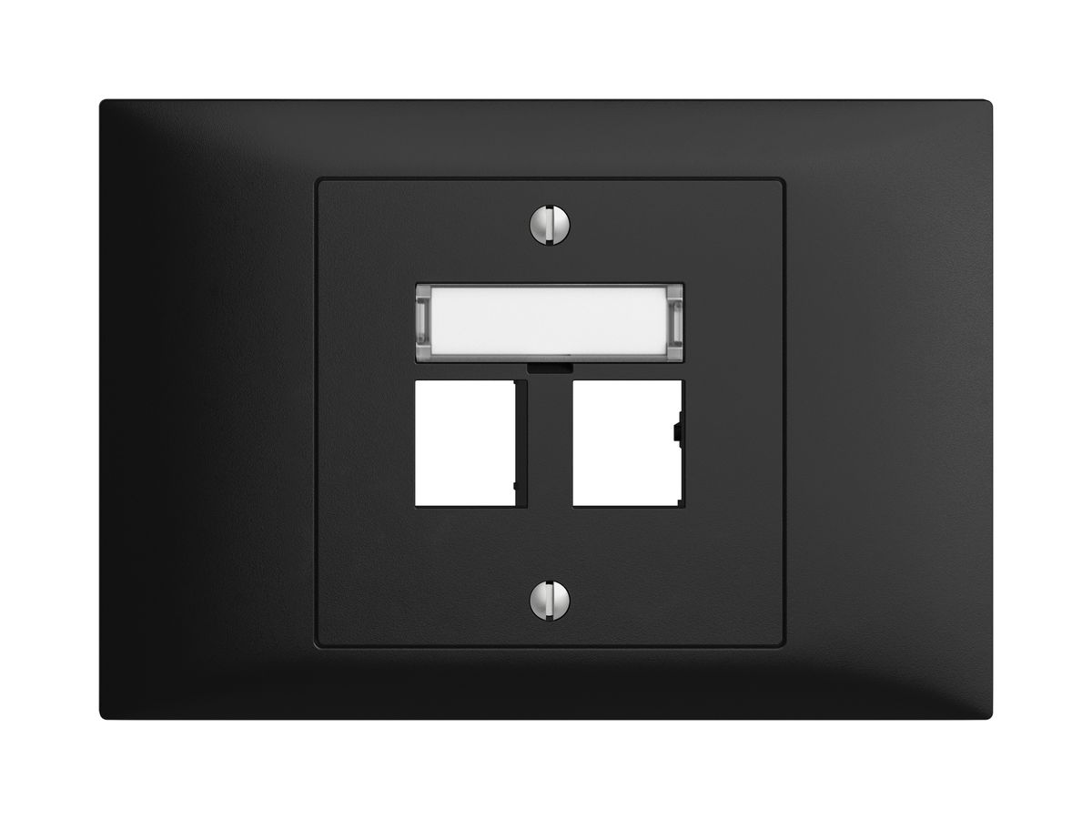 EB-Montageset EDIZIOdue BKE Geradeauslass, für 2×RJ45 freenet, schwarz