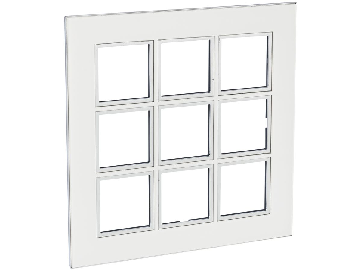 Abdeckrahmen ATO 3×3 Modul Glas-weiss, mit Zierrahmen