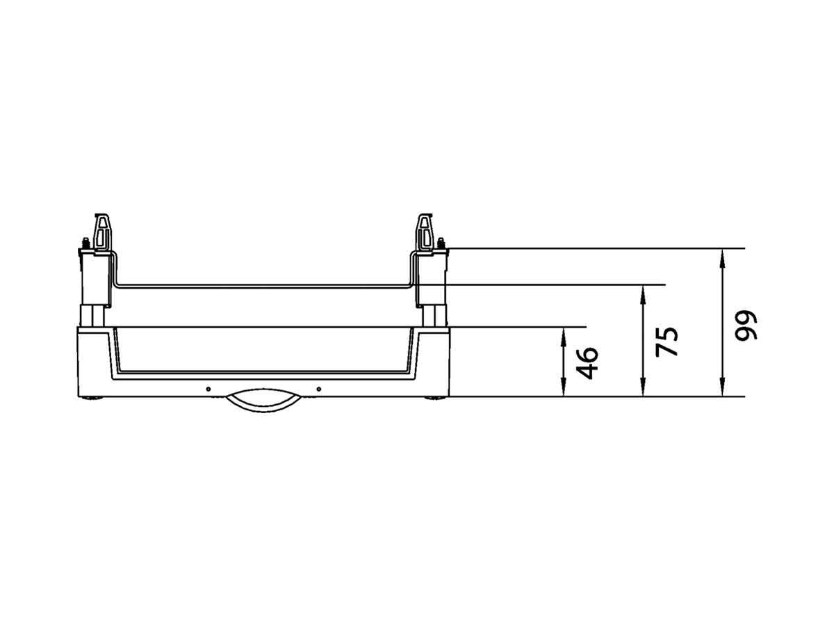 Baustein Hager univers N 450×250mm für Leistungsschalter H3+P250+FI