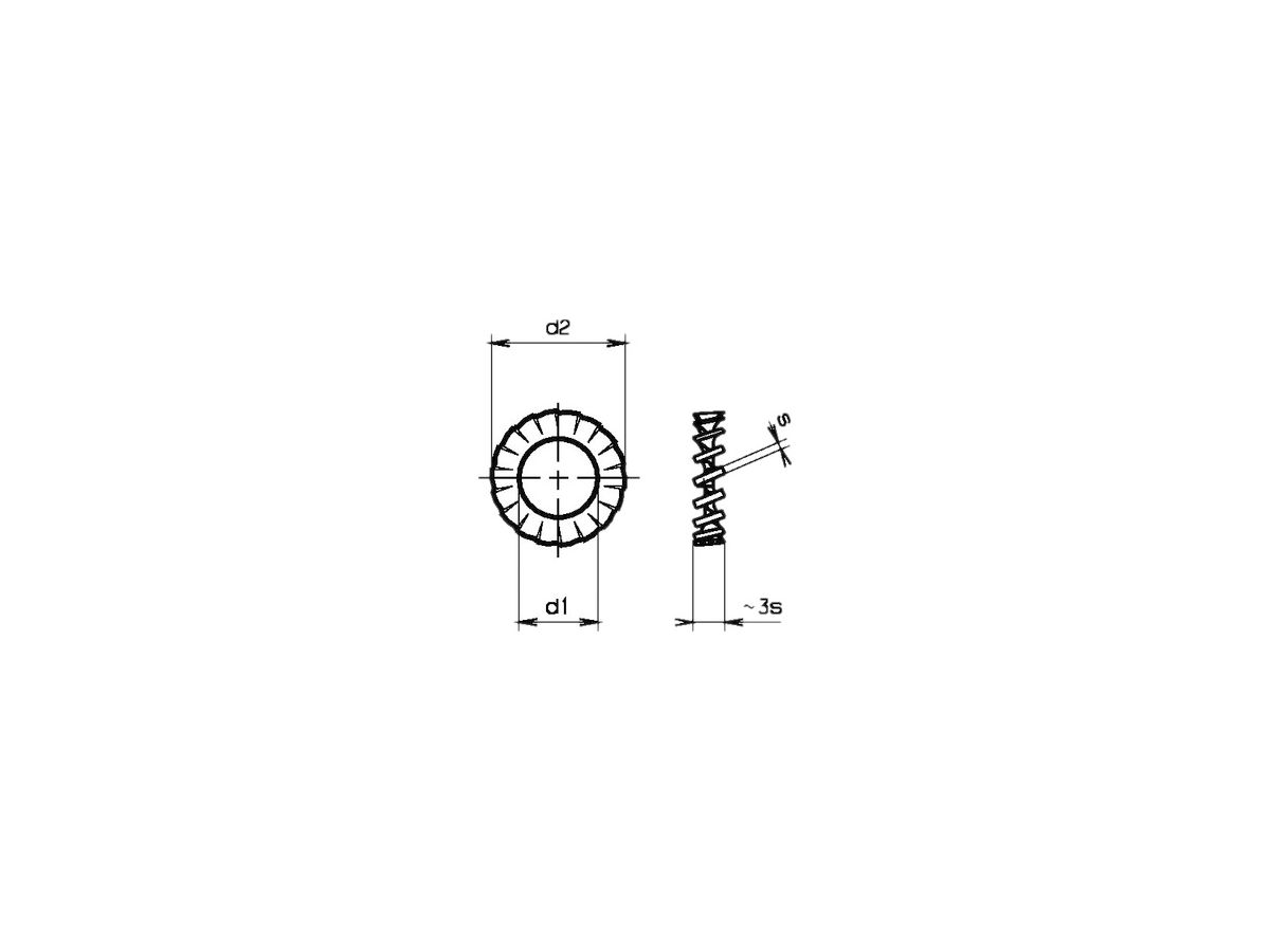 Fächerscheibe M8 8.4×15×0.8mm DIN 6798 A verz.bl