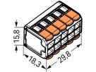 Verbindungsklemme WAGO 221 10×0.2…4mm² Hebel 32A 450V orange transparent