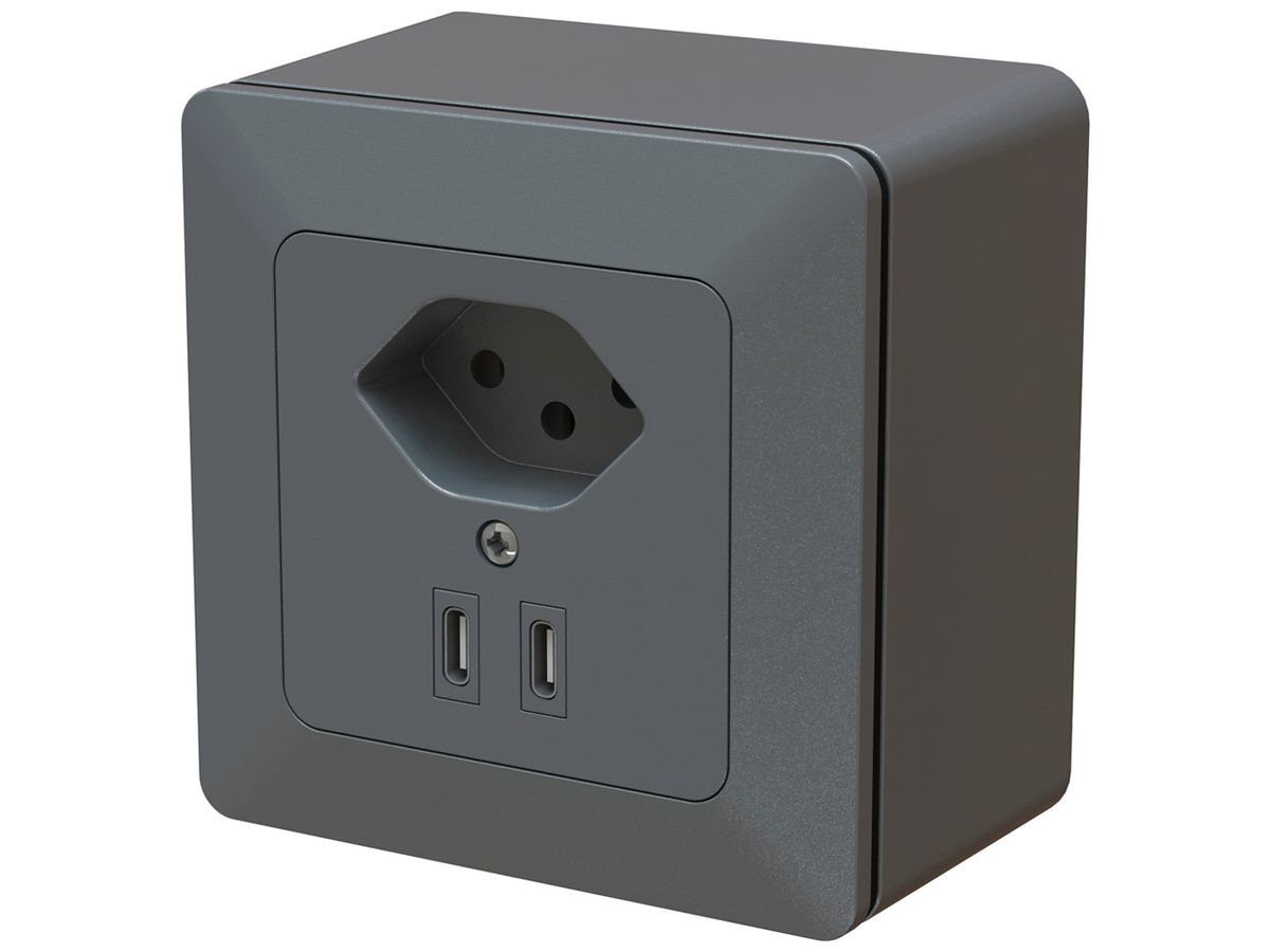 AP-Kombination MH priamos 2×USB-C 3000mA 5…12V anthrazit