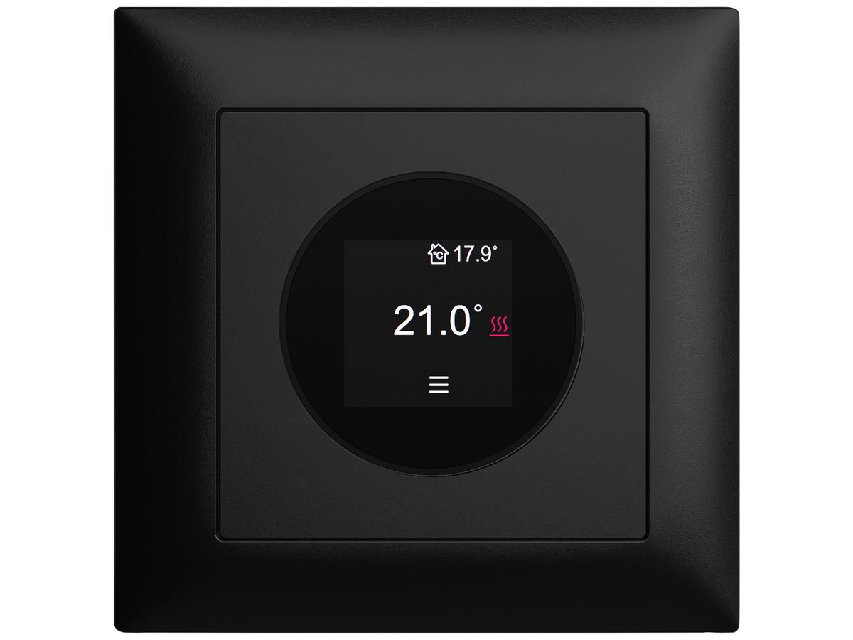 UP-Raumthermostat EDIZIOdue 230VAC 4…30°C 88×88mm schwarz